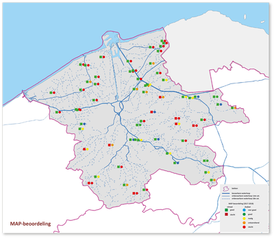 Bekken van de Brugse Polders kaart MAP beoordeling