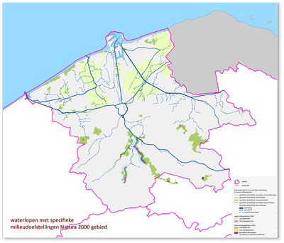 Bekken van de Brugse Polders kaart specifieke doelstellingen Natura 2000 gebied