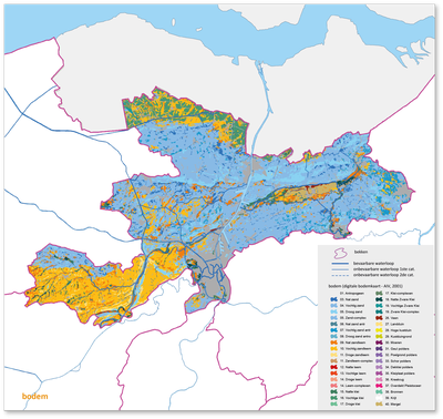 Bekken van de Gentse Kanalen kaart bodem