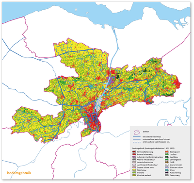 Bekken van de Gentse Kanalen kaart bodemgebruik