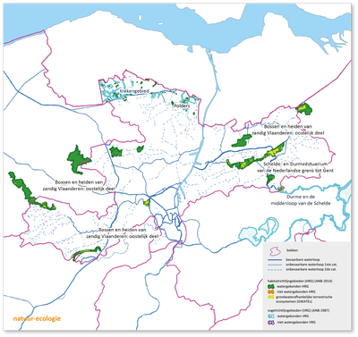 Bekken van de Gentse Kanalen kaart natuur-ecologie