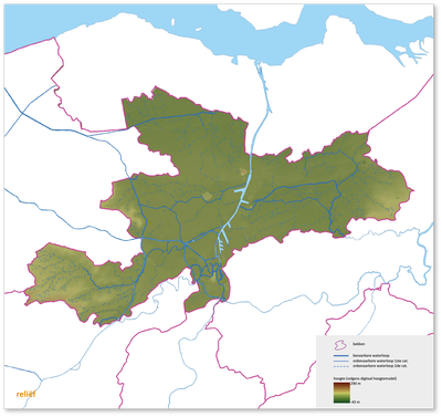 Bekken van de Gentse Kanalen kaart reliëf