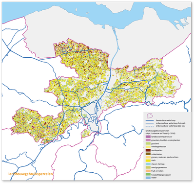 Bekken van de Gentse Kanalen kaart landbouw
