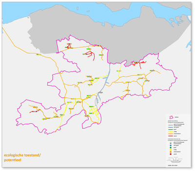 Bekken van de Gentse Kanalen kaart beoordeling ecologie