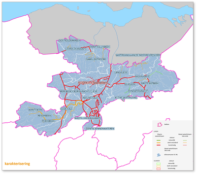Bekken van de Gentse Kanalen kaart karakterisering oppervlaktewaterlichamen