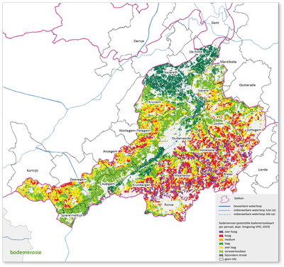 Bovenscheldebekken kaart bodemerosie