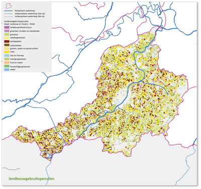 Bovenscheldebekken kaart landbouw