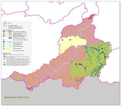 Bovenscheldebekken kaart gebiedsspecifieke acties