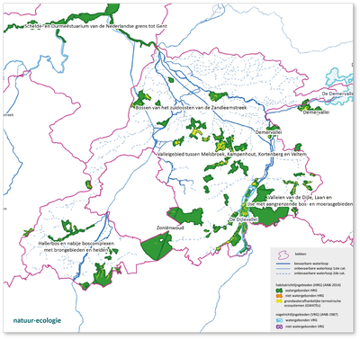 Dijle-Zennebekken kaart natuur-ecologie