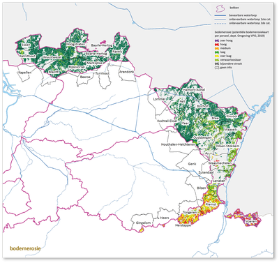 Maasbekken kaart bodemerosie