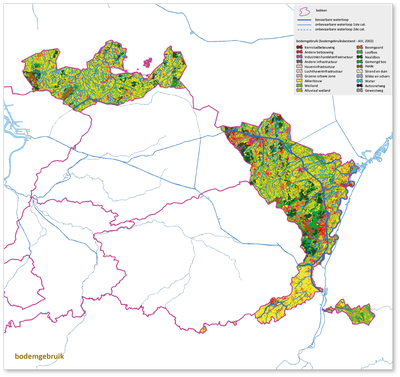 Maasbekken kaart bodemgebruik