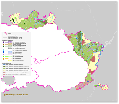 Maasbekken kaart gebiedsspecifieke acties