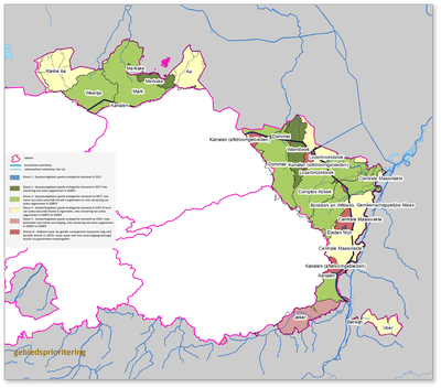 Maasbekken kaart gebiedsprioritering